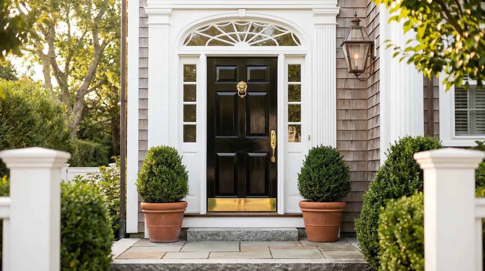 Historic Nantucket home with gray shingles, white trim, and classic Federal-era architecture