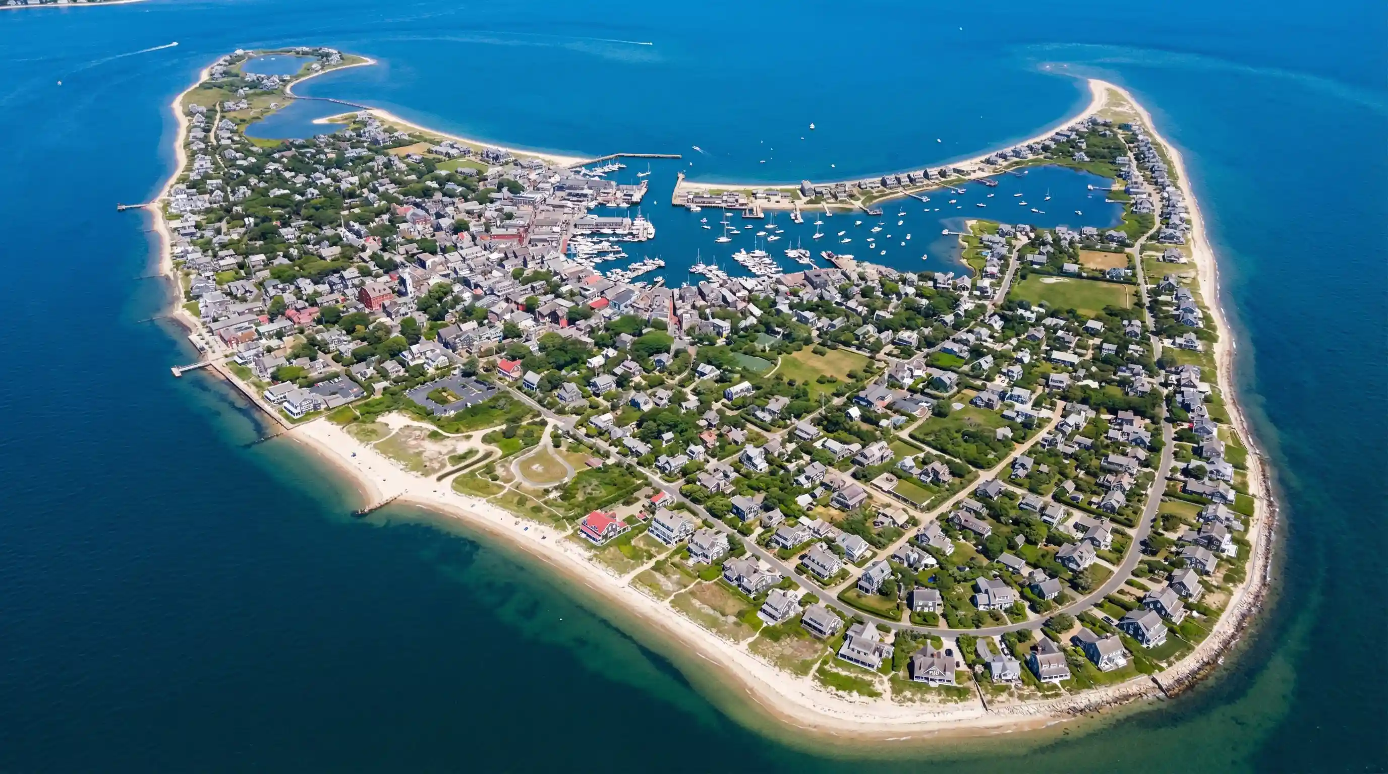 Aerial view of Nantucket Island