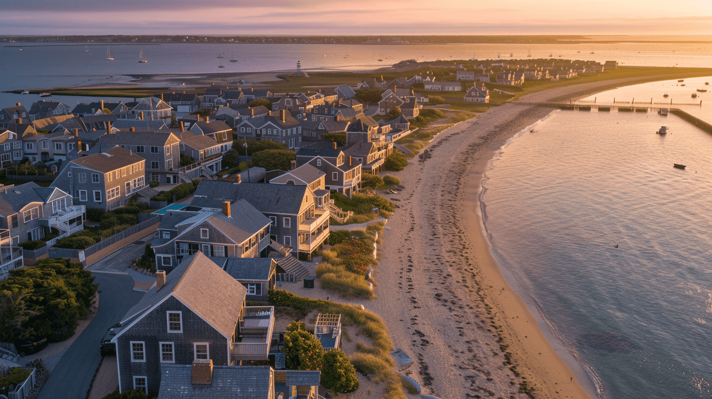 Nantucket home for rent with classic gray-shingled architecture and garden